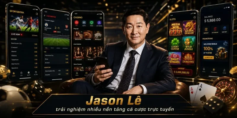 Jason Lê trải nghiệm casino trực tuyến và các nền tảng cá cược thể thao trên điện thoại